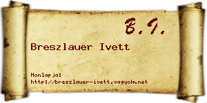 Breszlauer Ivett névjegykártya